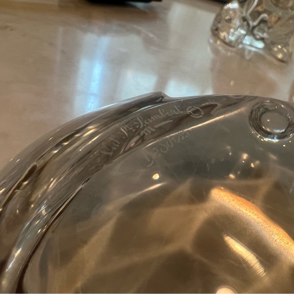 Val St Lambert Large Frog Crystal Glass Figurine Paperweight - Picture 8 of 8